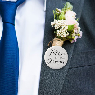 Father of the Groom Classic Script Wedding Party 2 Inch Round Button