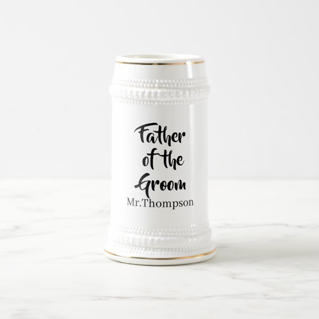 Father of the Groom Custom Wedding Parent Gift Beer Stein (Center)