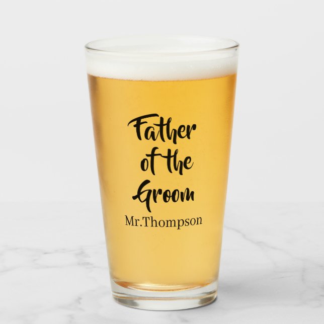 Father of the Groom Custom Wedding Parent Gift Glass (Front Filled)