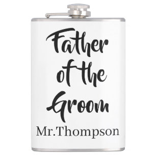 Father of the Groom Custom Wedding Parent Gift Hip Flask