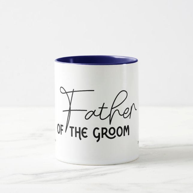 Father of the Groom Flowing Script Personalized  Mug (Center)