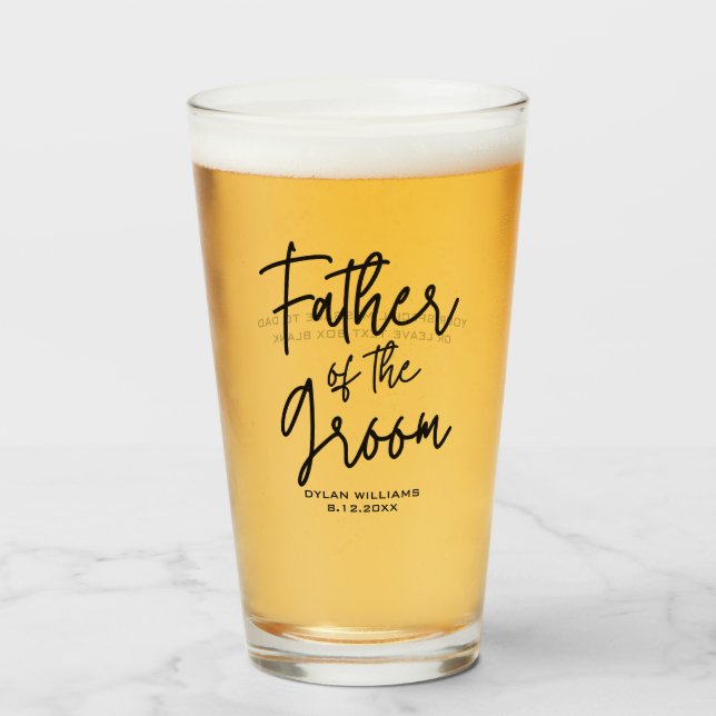 Father of the Groom Personalized Glass (Front Filled)