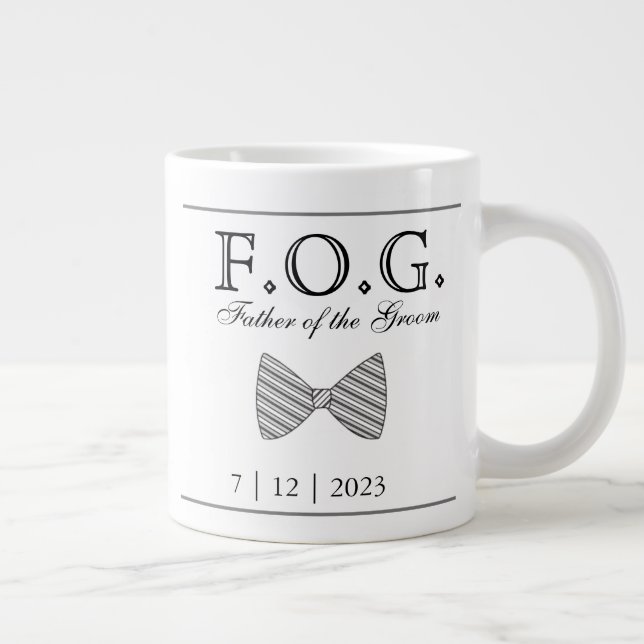  Father of the Groom Wedding Date Keepsake Large Coffee Mug (Right)