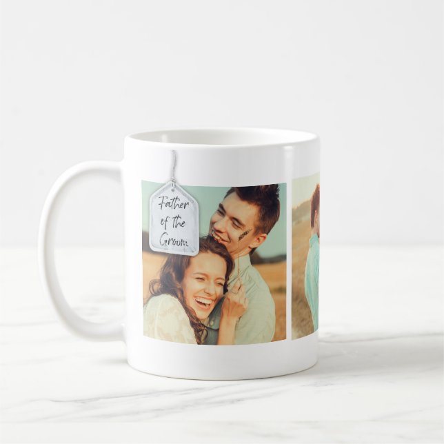 Father of the Groom Wedding Photo Collage Coffee Mug (Left)