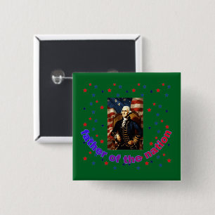 Father of the nation forest green 2 inch square button