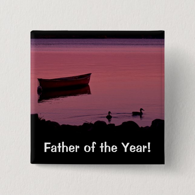 Father of the Year! 2 Inch Square Button (Front)