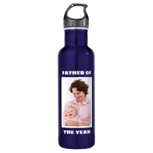 Father Of The Year Personalized Custom Photo Daddy 710 Ml Water Bottle