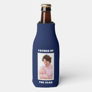 Father Of The Year Personalized Custom Photo Daddy Bottle Cooler