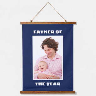 Father Of The Year Personalized Custom Photo Daddy Hanging Tapestry