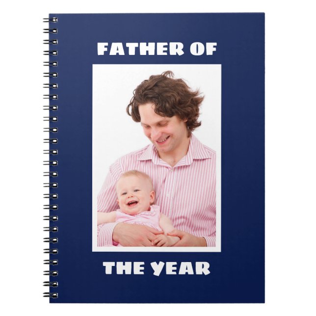 Father Of The Year Personalized Custom Photo Daddy Notebook (Front)