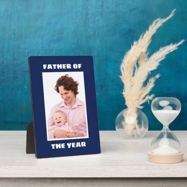 Father Of The Year Personalized Custom Photo Daddy Plaque (Side)