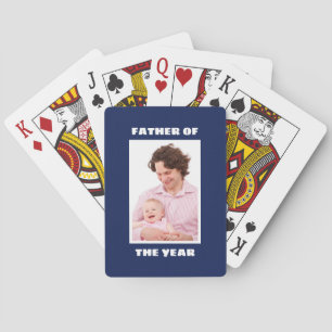Father Of The Year Personalized Custom Photo Daddy Playing Cards