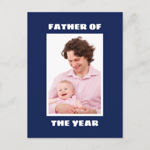 Father Of The Year Personalized Custom Photo Daddy Postcard