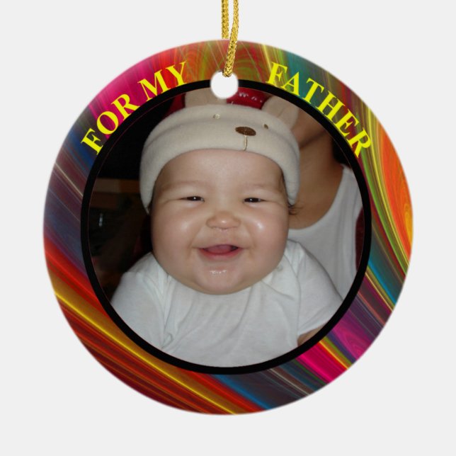 Father Photo Gift Tag & Ornament (Front)