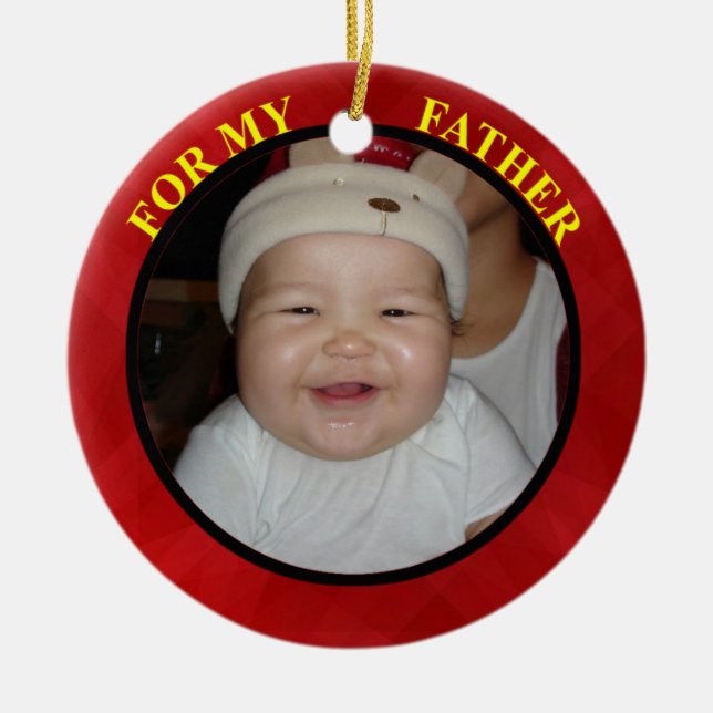 Father Photo Gift Tag & Ornament (Front)