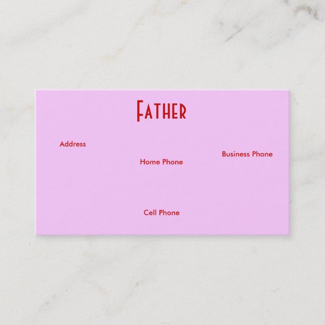 Father Pink Rose I Profile Card (Front)