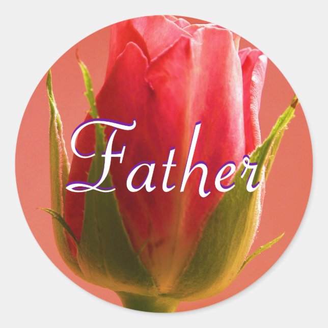 Father  Pink Rose Sticker (Front)