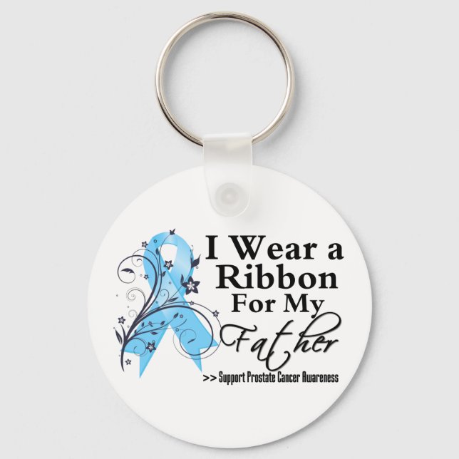 Father Prostate Cancer Ribbon Keychain (Front)