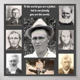 Father Quote Photos of Fathers Frame Grey Poster