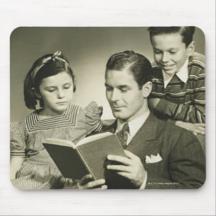 Father Reading to Son Mouse Pad