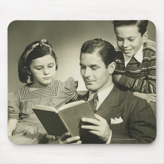 Father Reading to Son Mouse Pad (Front)