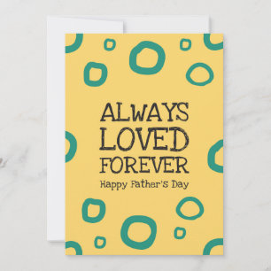 Father’s Day Always Loved Forever Modern Abstract Thank You Card