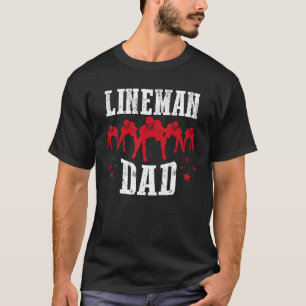 Father s Day American Football Player Daddy Linema T-Shirt