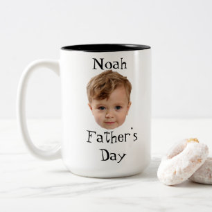Father’s Day, Baby Face Dady Gift, Custom Face Two-Tone Coffee Mug