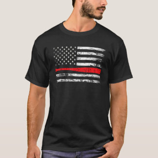 Father s Day Baseball Distressed American Flag 4th T-Shirt