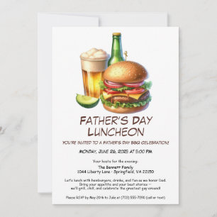 Father’s Day BBQ Invitation – Hamburgers, Drinks