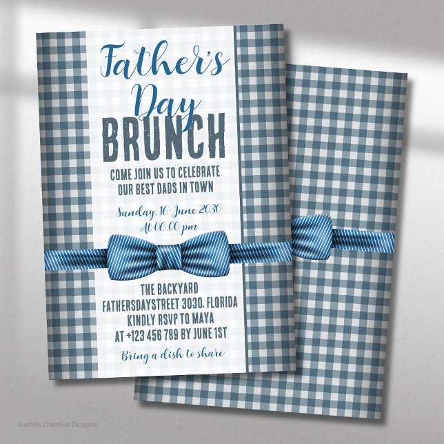 Father’s Day Blue Bow Tie Brunch Invitation (Creator Uploaded)