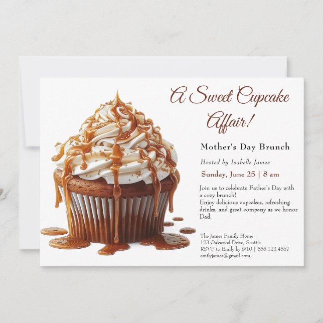 Father’s Day Brunch Invitation – Sweet Cupcake  (Front)