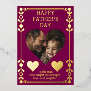 Father’s Day Card   Custom Photo & Gold Foil Text