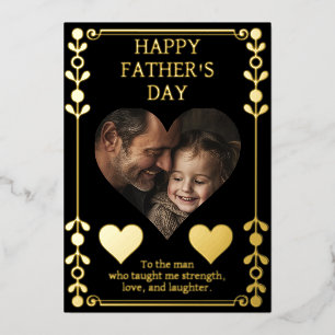 Father’s Day Card   Custom Photo & Gold Foil Text