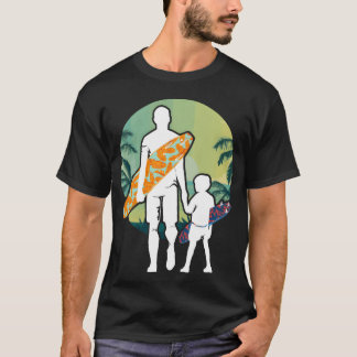 Father s Day Dad And Son Matching Surfer vintage T-Shirt