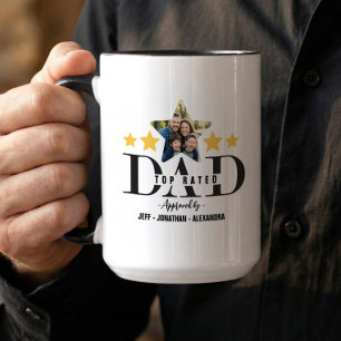 Father’s Day Dad Review Top Rated Dad Custom Photo Mug