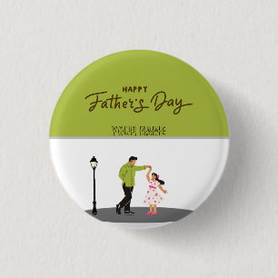 Father’s Day Gift for Dad   Custom Photo & Name 1 Inch Round Button