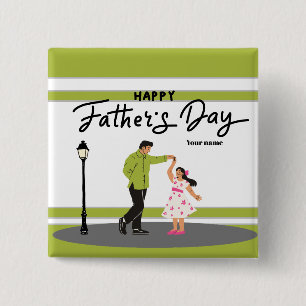 Father’s Day Gift for Dad Custom Photo & Name 2 Inch Square Button