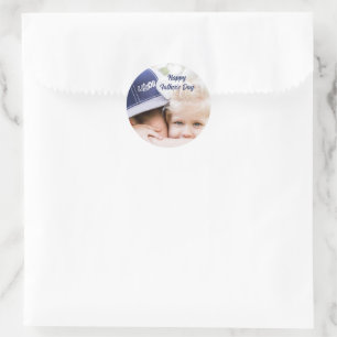 Father’s Day Gift for Dad Custom Photo & Name Classic Round Sticker