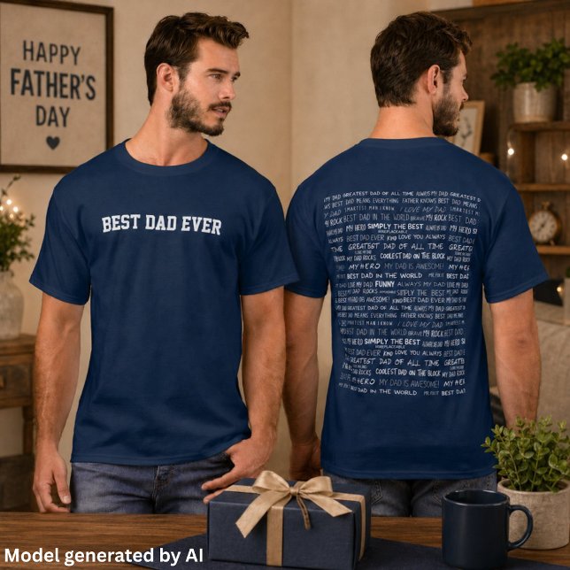 Father’s Day Gift Script Typography Pattern T-Shirt (Creator Uploaded)