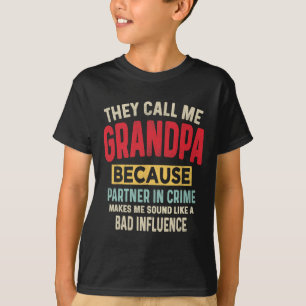 Father&#; s Day Grandpa Partner In Crime Funny Fat T-Shirt
