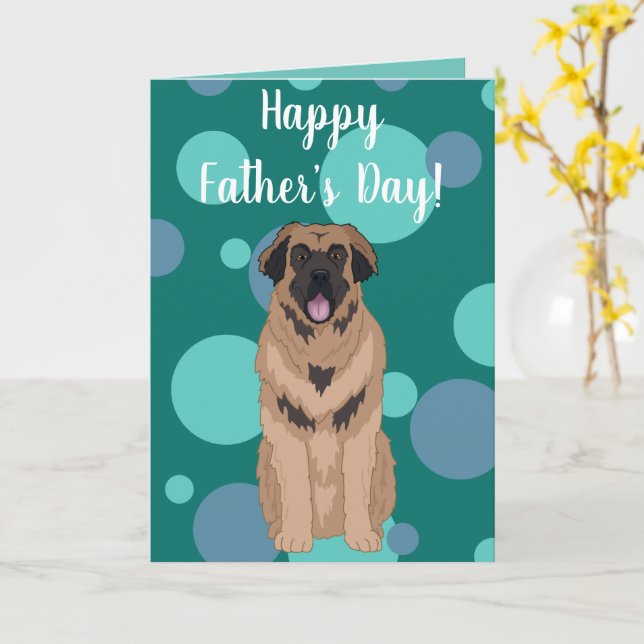 Father’s Day Leonberger  Card (Yellow Flower)