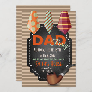 Father’s Day Multicolor Ties With Brown Stripes Invitation