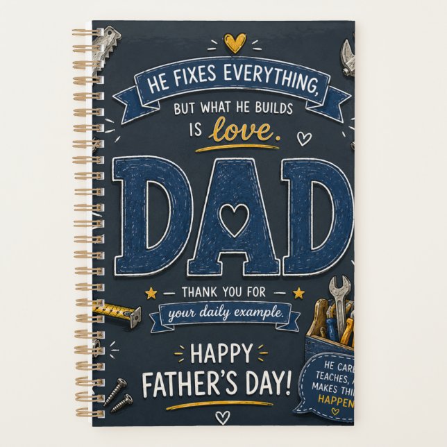 Father’s Day Organizer Notebook for Dad (Front)