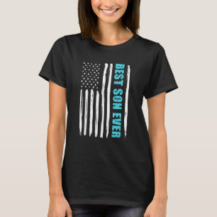 Father s Day Papa Best Son Ever with US American F T-Shirt