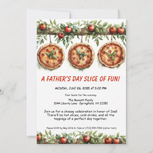 Father’s Day Pizza Party – Editable Family Dinner Invitation