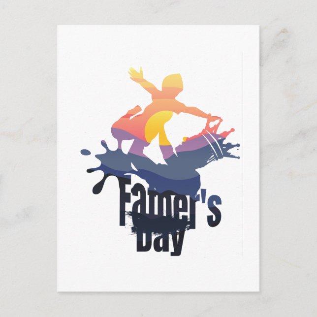 Father’s Day  – Sunset Wave Ride Postcard (Front)