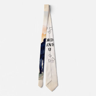 Father’s Day Watercolor Family Sunset Tie