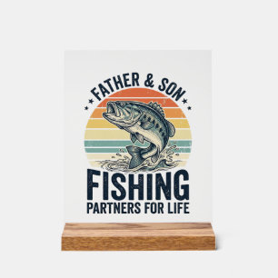 Father Son Fishing Partners Vintage Bass Shirt_1 Acrylic Sign