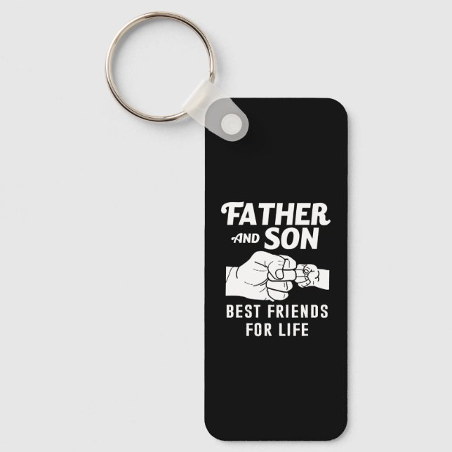Father Son Friends Fist Bump Shirt Father Day Keychain (Front)